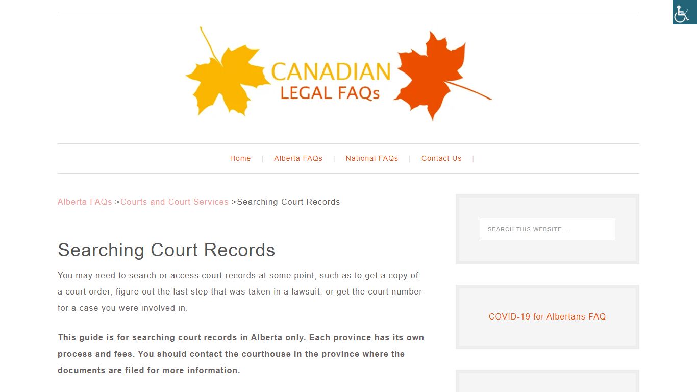 Searching Court Records - Canadian Legal FAQs